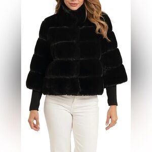 Love Token Luxe Black Faux Fur Coat